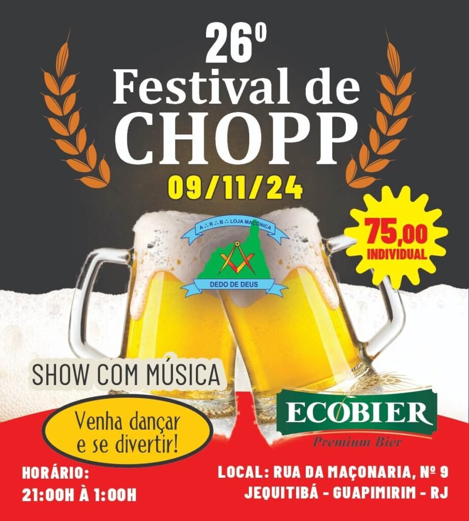 Venha conhecer o 26º Festival de Chopp em Guapimirim.