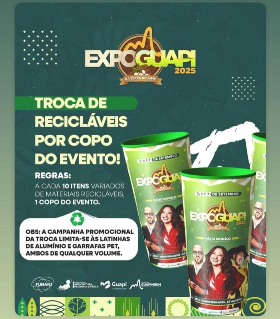 ExpoGuapi 2025 programação Troca de recicláveis