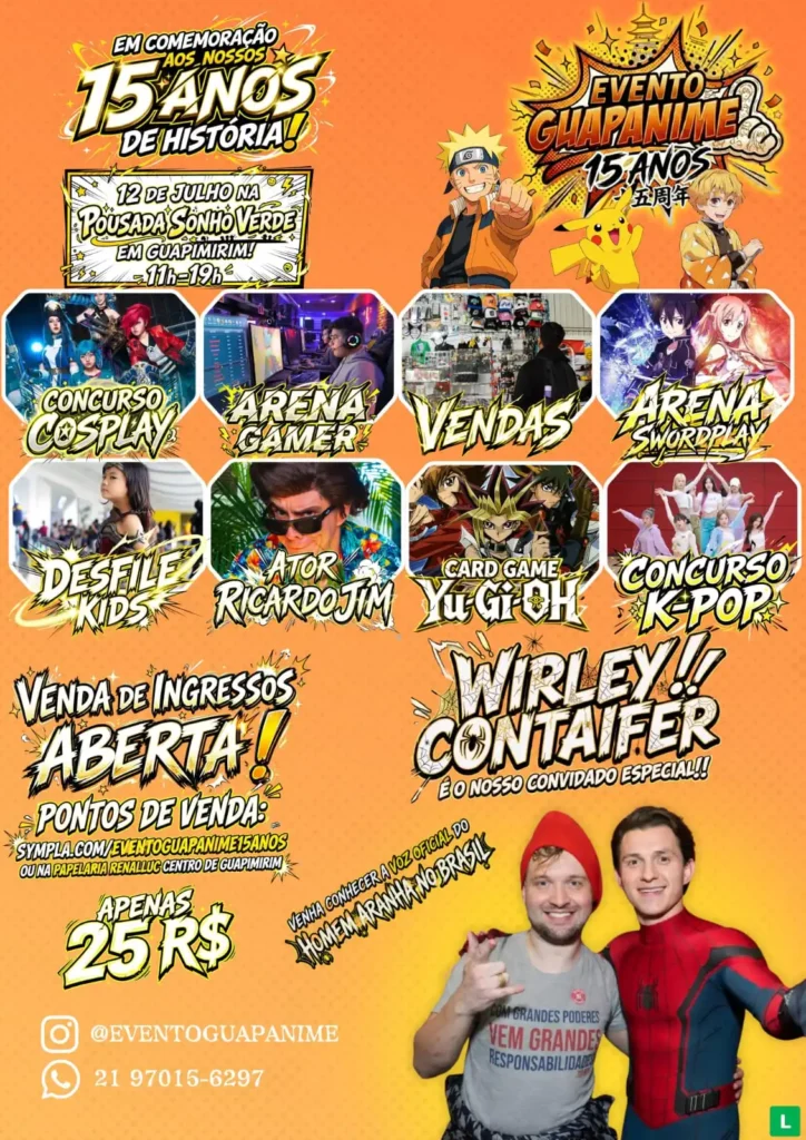 Guapanime 15 anos: a celebração épica da cultura pop em Guapimirim Cultura pop em Guapimirim